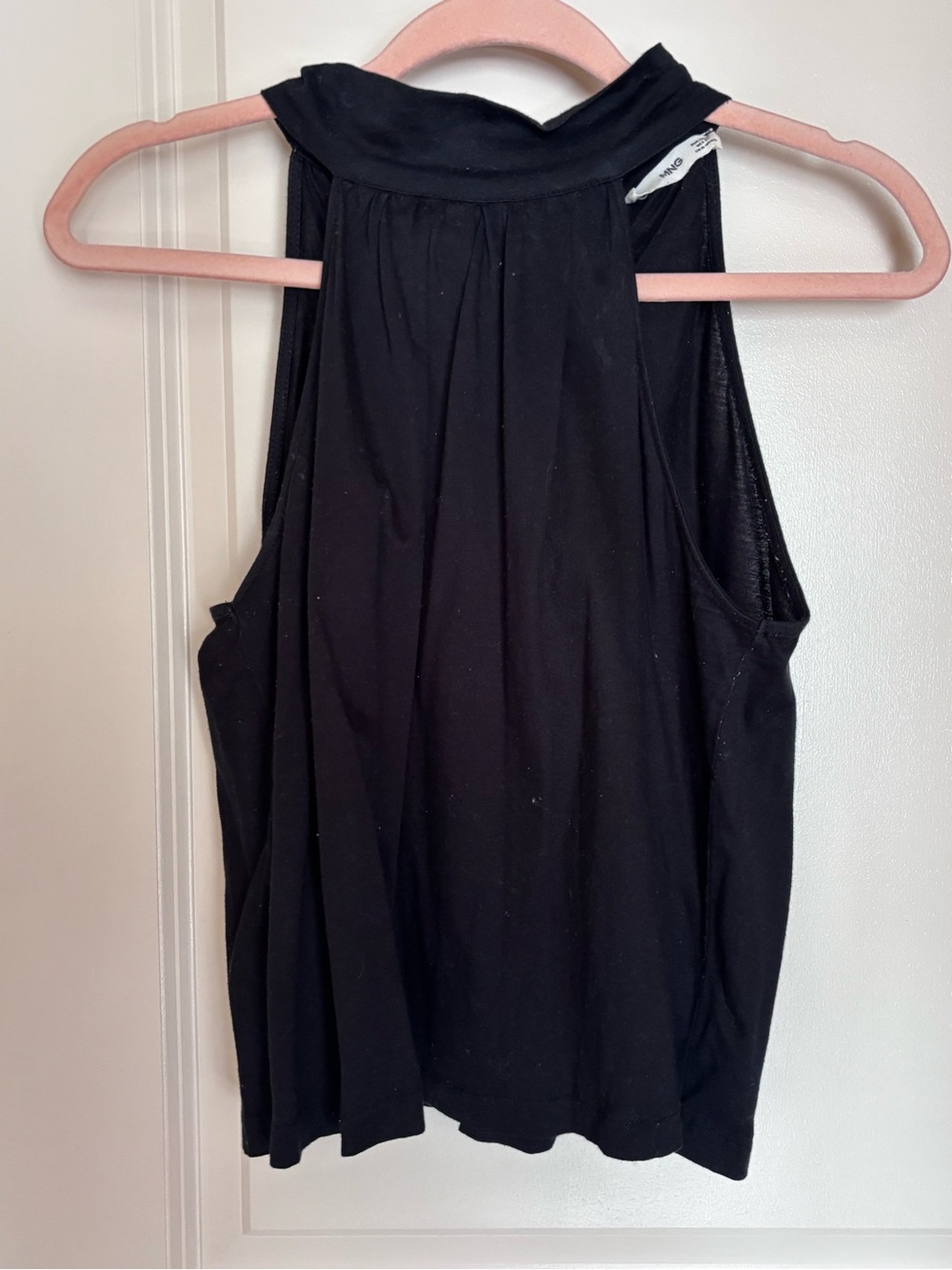 MANGO - Black Sleeveless Mock Neck Tank